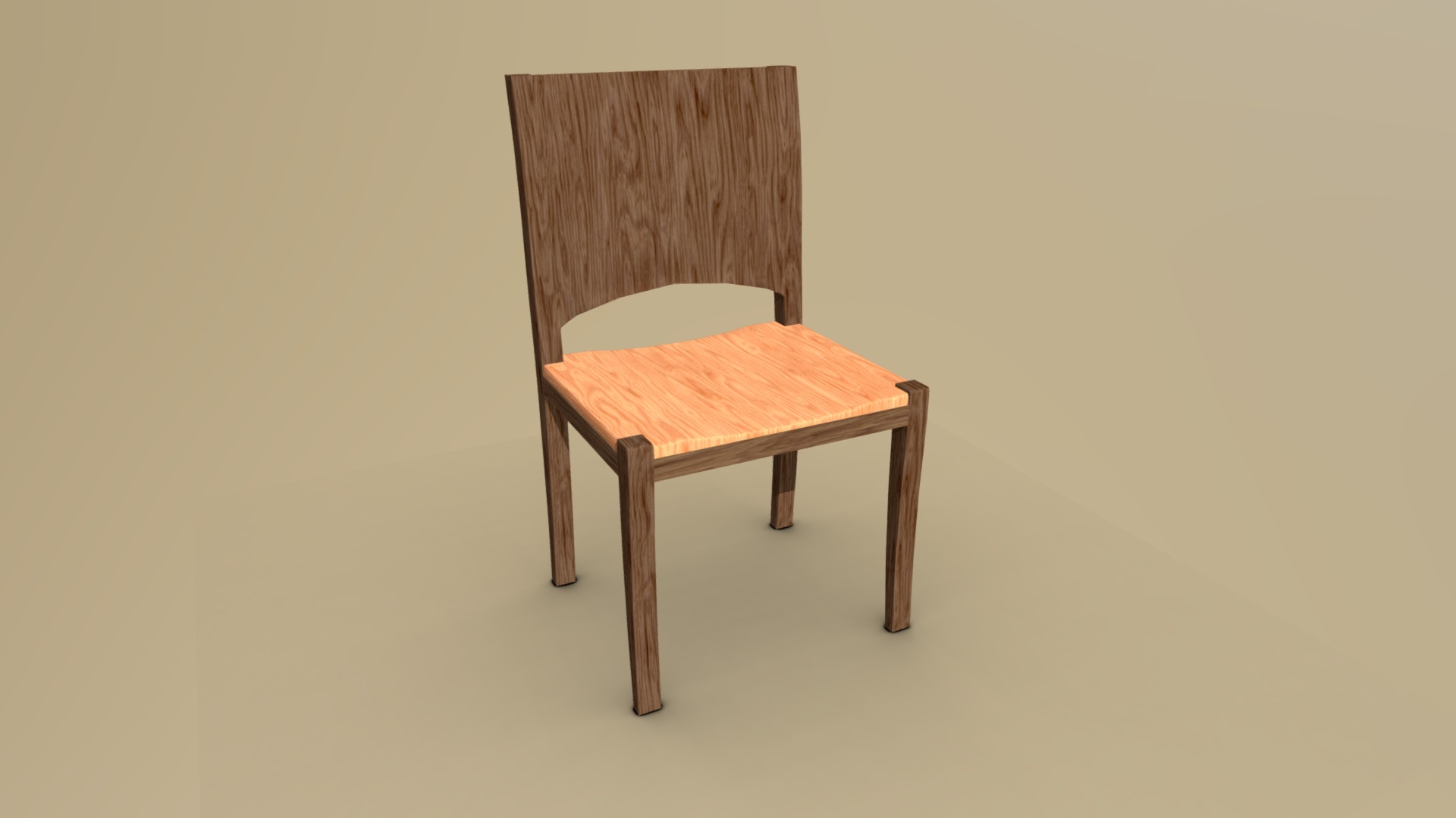 3D model Modern Dining Chair - This is a 3D model of the Modern Dining Chair. The 3D model is about a wooden chair with a cushion.