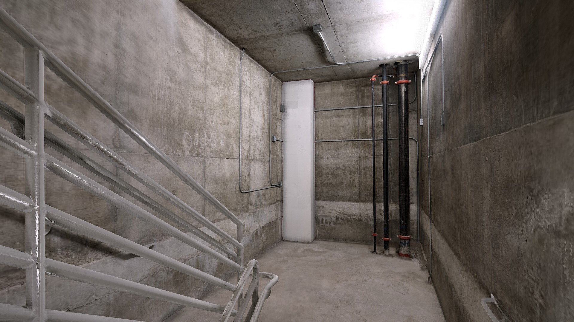 3D model Scary Stairwell VR lowpoly photoscan environment - This is a 3D model of the Scary Stairwell VR lowpoly photoscan environment. The 3D model is about a staircase in a building.