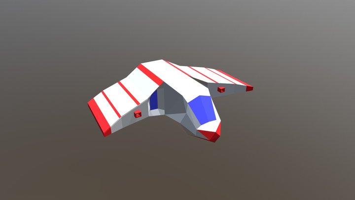 Low Poly Spaceship 3D Model