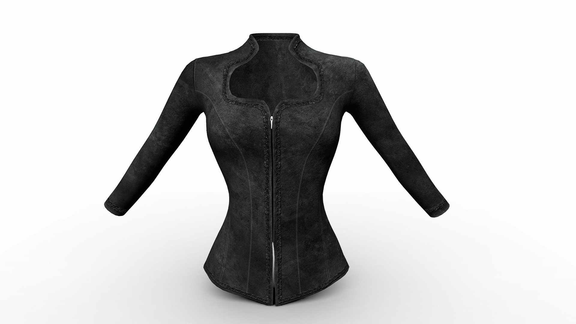 Medieval Embroidery Black Top Jacket - Buy Royalty Free 3D model by ...