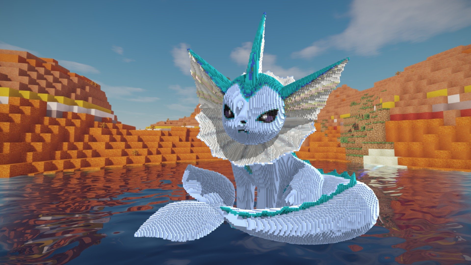 Minecraft Vaporeon Build Schematic - Buy Royalty Free 3D model by