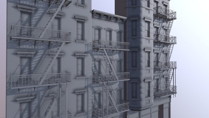 Buildings High Poly 3D Model