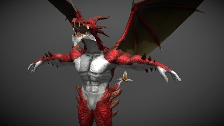 001 Dragón Fuego - (Sin Riggin ni animaciones) 3D Model