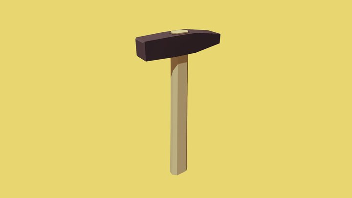 Simple Hammer (Low Poly) 3D Model