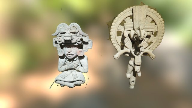 Zapotec with Headdress and Veracruz Flute 3D Model
