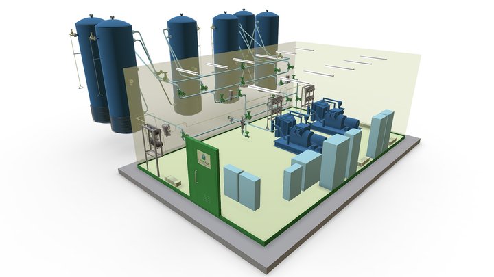 Компрессорная установка Гринлос 3D Model