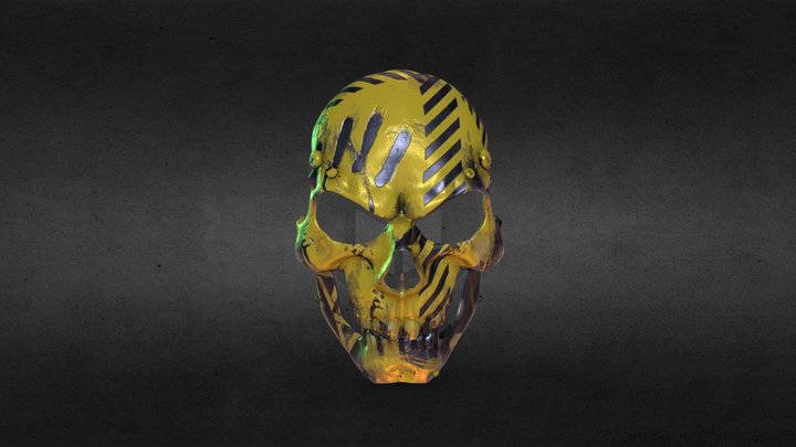Black and yellow skull mask 3D Model