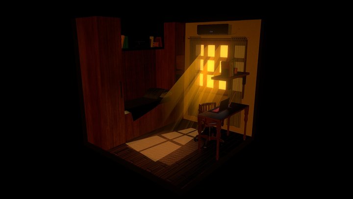 Small Isometric Room 3D Model