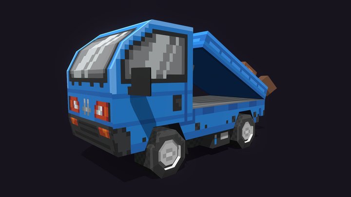 low poly kei truck 3D Model