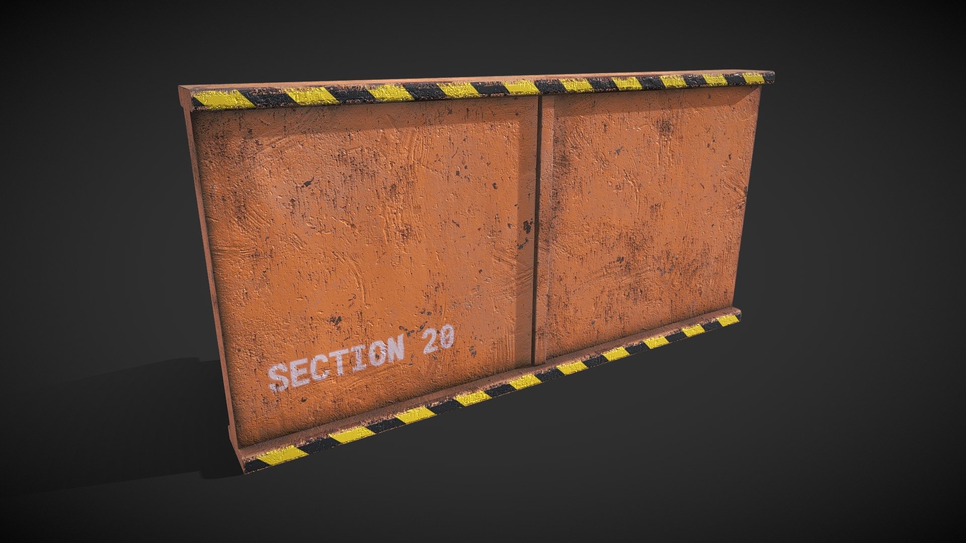 Painted Worn Metal Barrier
