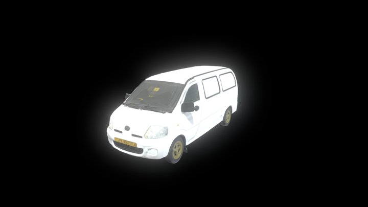 White Cargo Van 3D Model