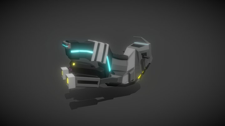Sci-Fi Flying Motorcycle 3D Model