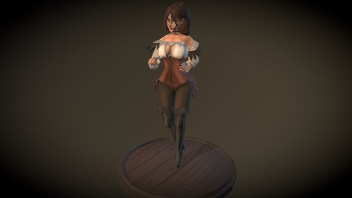 Village Witch - Low Poly Character 3D Model