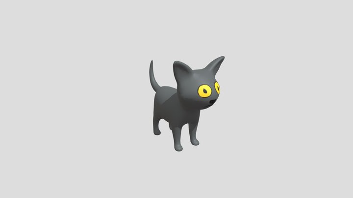 Gray Cat Toy 3D Model