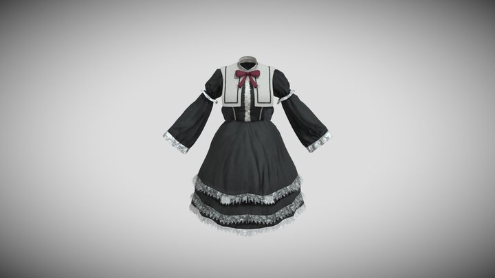 Rosette Lolita Dress 3D Model