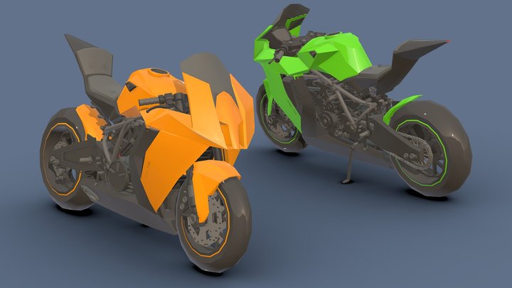 Low- Poly Motorcycle # 5 3D Model
