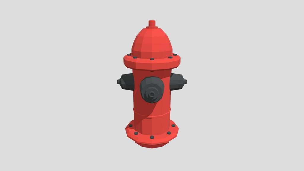 low poly  fire hydrant