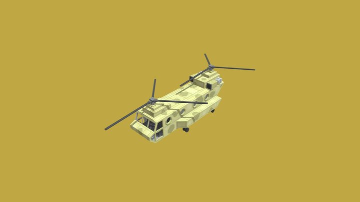 Boeing CH-47 Chinook inspired helicopter 3D Model