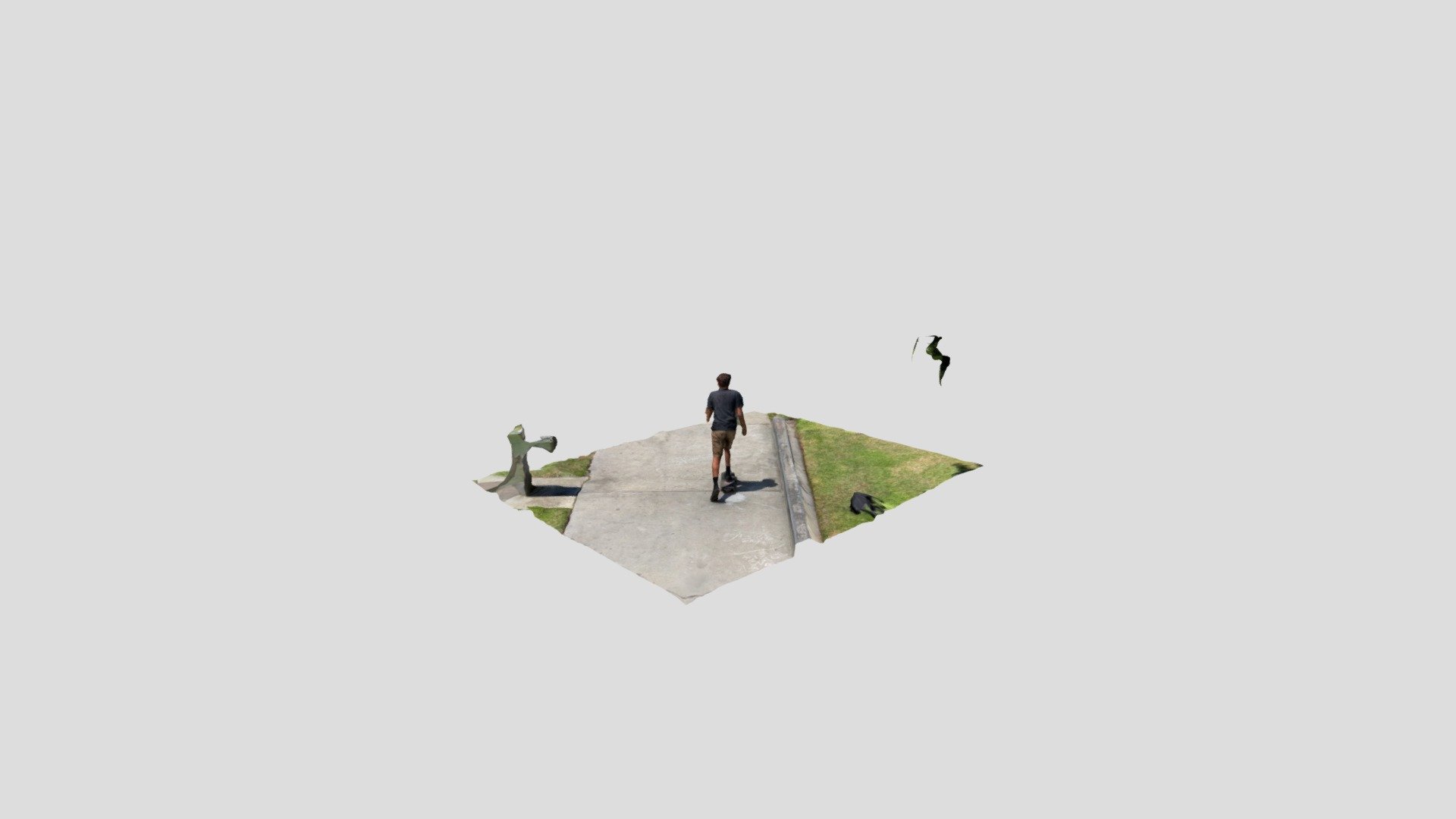 Boy skating in park