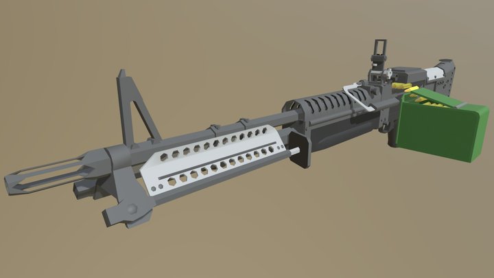 Low Poly M60 3D Model