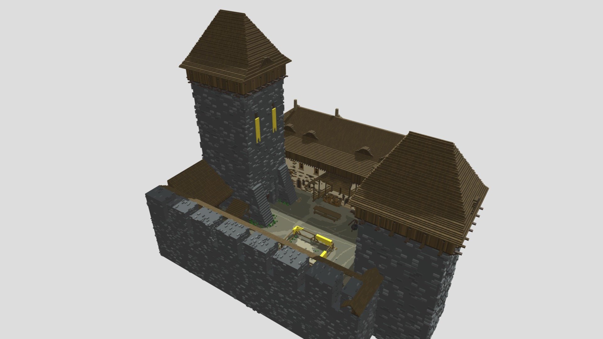 Medieval castle - 3D model by test03122022 [4e7a1eb] - Sketchfab