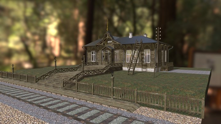 Железнодорожная станция Ключи Трансиба нач XX в. 3D Model