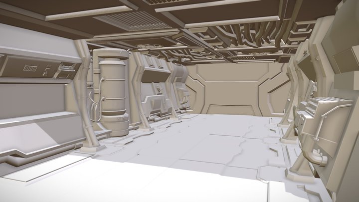 Sci-Fi Corridor 3D Model