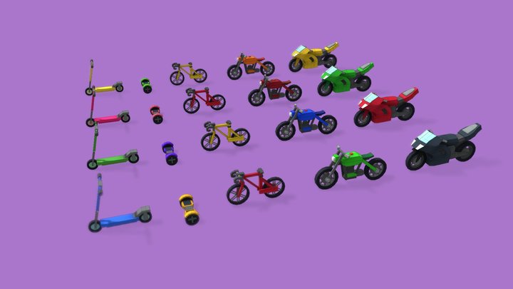 Two-Wheeler Vehicles Pack Low-Poly