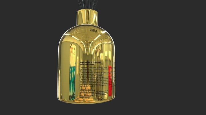 Flacone Gold Mockup 3D Model