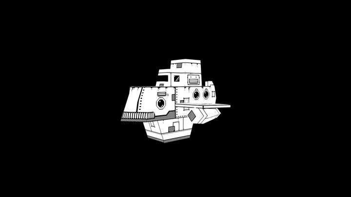 Megaman Legends Style Airship 1-Bit 3D Model