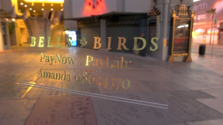 Bells & Birds mini signage 3D Model