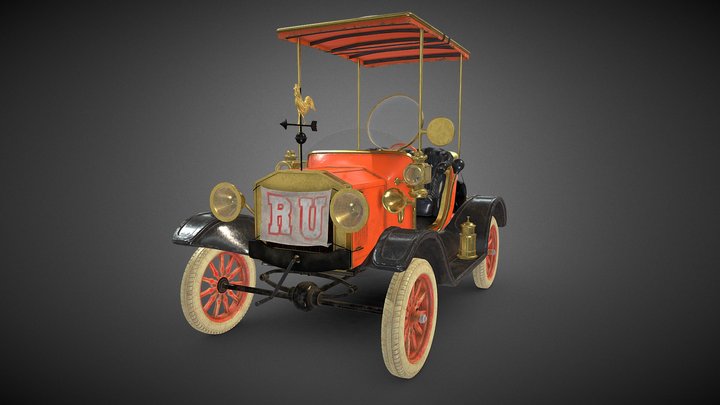 Steam-powered Racecar 3D Model