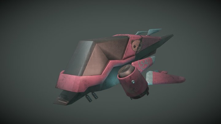 Small space ship-low poly 3D Model