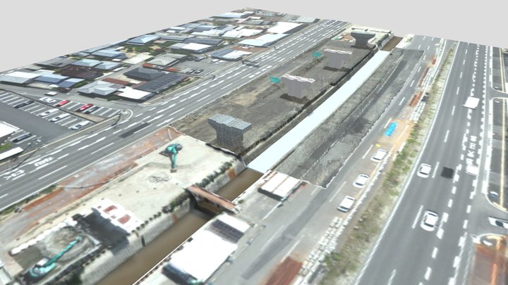 【廣瀨】栗ノ木高架橋下部(下りP21-22)工事 3D Model