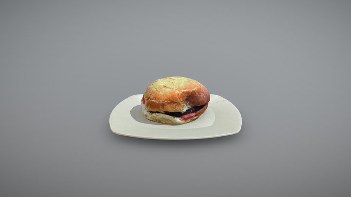Burger photogrammetry Low Poly With Texture 3D Model