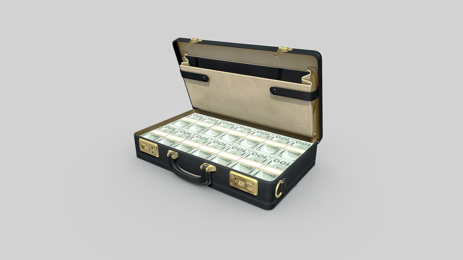Money Filled Briefcase Buy Royalty Free 3D model by MaX3Dd [4e884a8