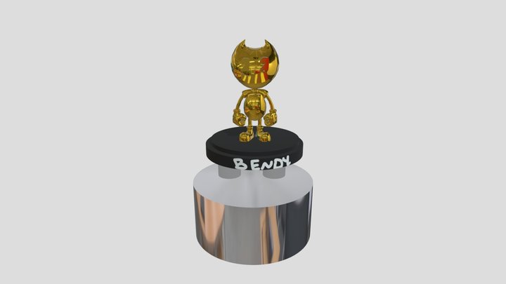 Gold Bendy statue 3D Model