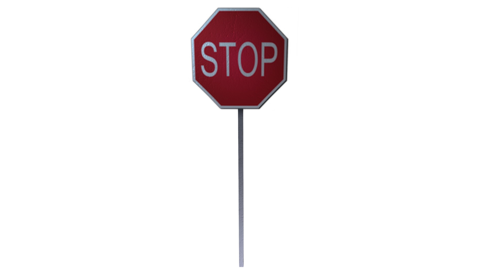 3D model Road Sign (STOP Sign) - This is a 3D model of the Road Sign (STOP Sign). The 3D model is about a red sign with white text.