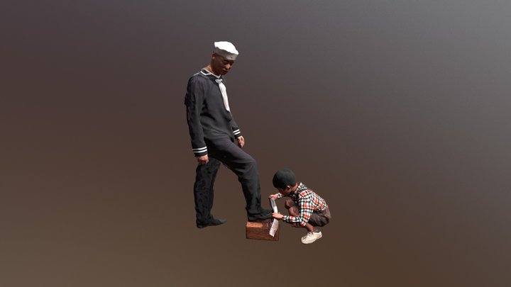 Shoe Shine Boy and Sailer 3D Model