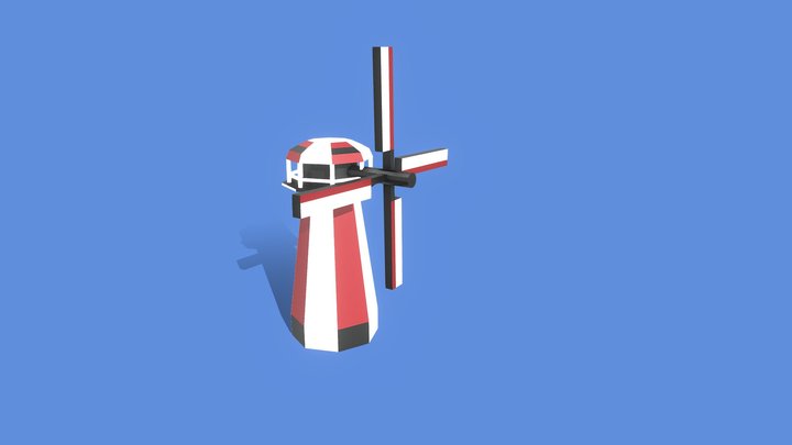 moinho de vento  pronto 3D Model