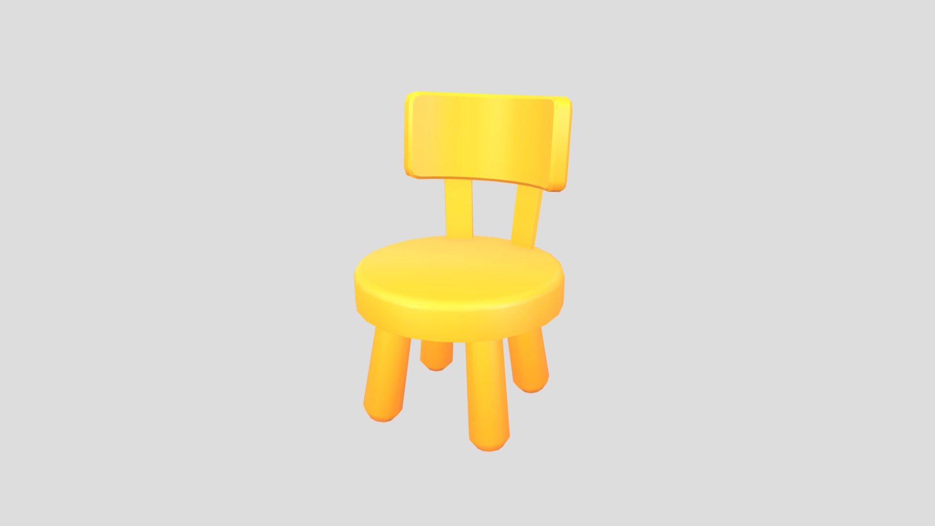 3D model Chair - This is a 3D model of the Chair. The 3D model is about a yellow chair with a white background.