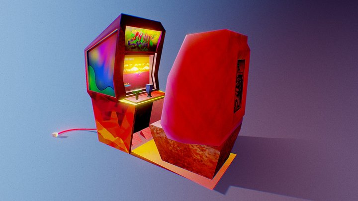 Retro Arcade Cabinet 3D Model