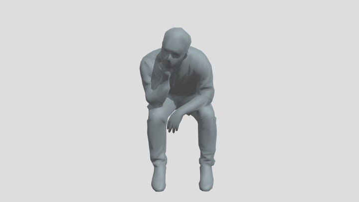 Lowpoly Male Sitting – Free 3D Model STL