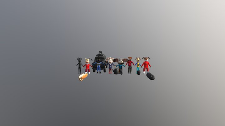 5 ночей с Тимохой персонажи на даче 3D Model