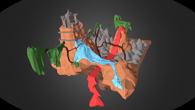 low poly ISLAND 3D Model