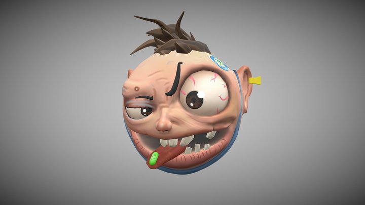 Stylized human head 3D Model