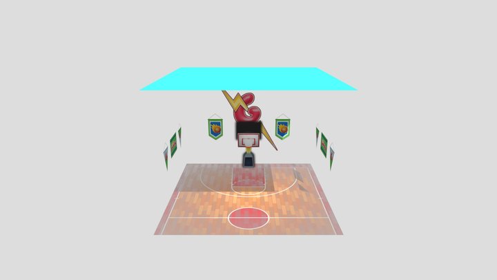Mobile - Talking Gummy Bear - Basketball Court 3D Model