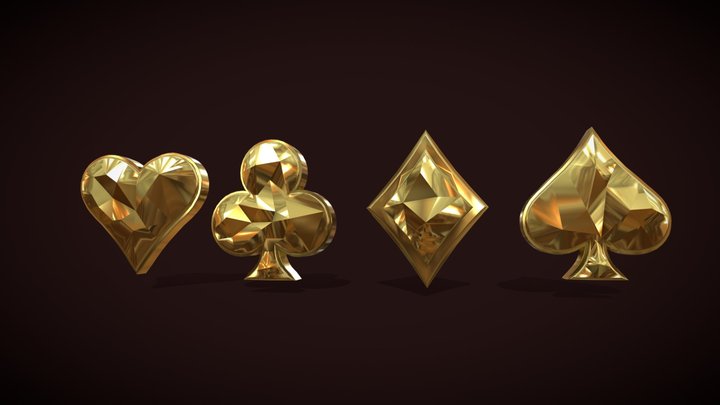 Playing Cards Poker Symbols 3D Model