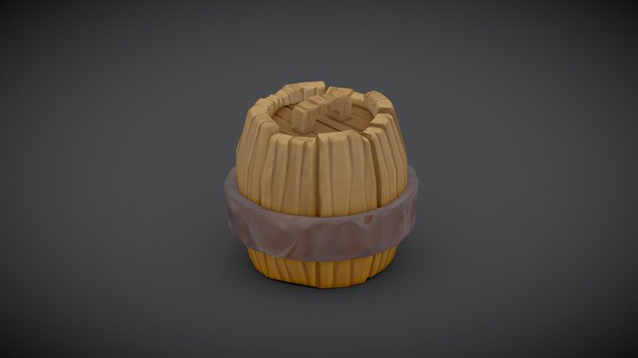 Test Work - Stylized Barrel (Texture) 3D Model