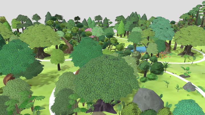 Green forest 3D Model